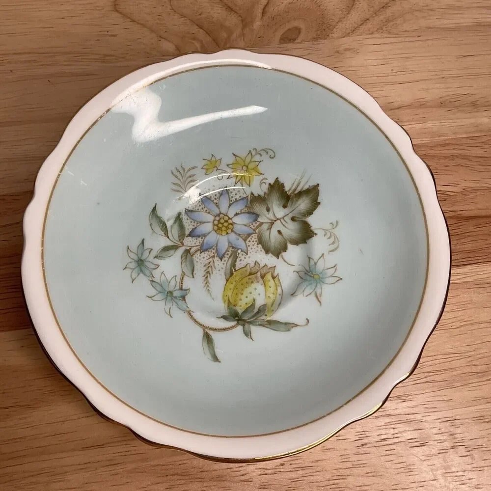 VTG Paragon Double Warrant TeaCup/Saucer Mint green/Dogwood‎ Gold Trim England